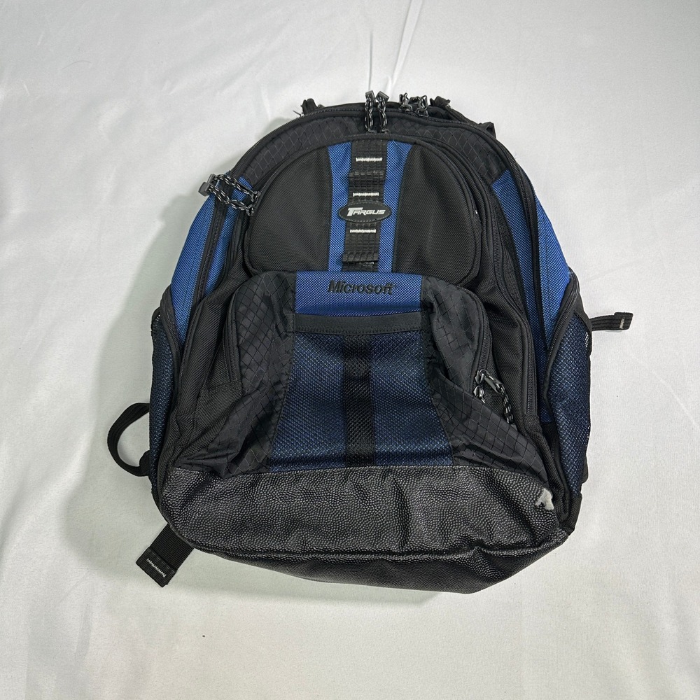 Targus Microsoft Branded Laptop Backpack Blue Black Multi-Compartment Padded‎